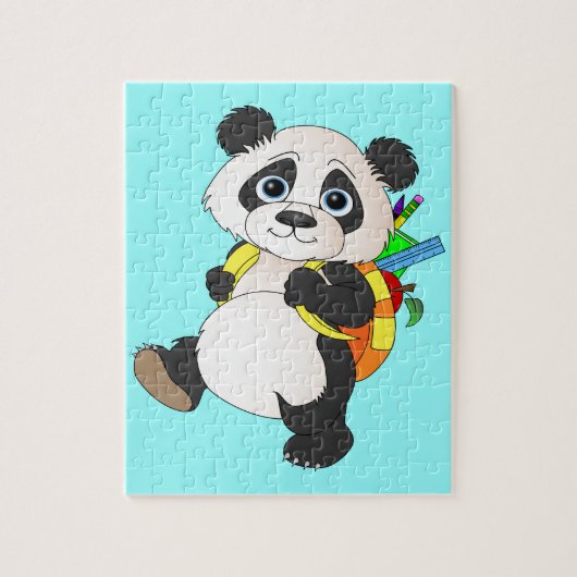 Panda-Beer met rugzak Legpuzzel (Verticaal)