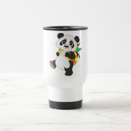 Panda-Beer met rugzak Reisbeker