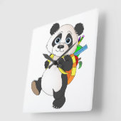 Panda-Beer met rugzak Vierkante Klok (Hoek)
