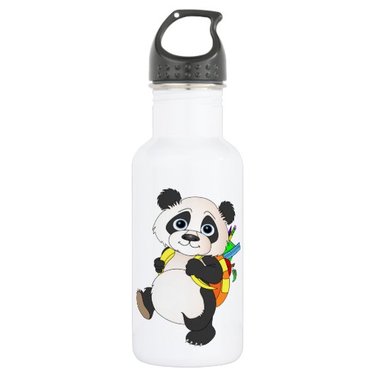 Panda-Beer met rugzak Waterfles (Voorkant)