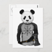 Panda Beer met Thor's Viking Hammer Briefkaart (Voorkant / Achterkant)