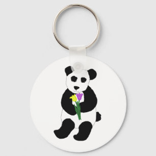 Panda-Beer met Tulips Sleutelhanger