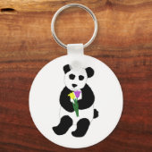 Panda Beer met Tulpen Sleutelhanger (Voorkant)