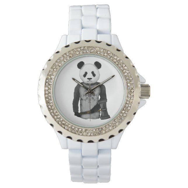 Panda Beer met Viking Hammer Horloge (Voorkant)