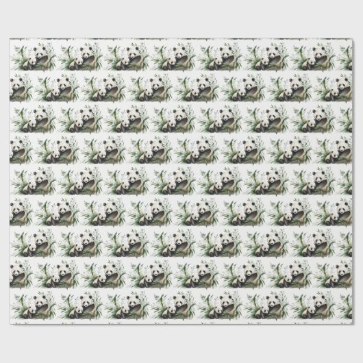 Panda Beer met welp Cadeaupapier (Vlak)