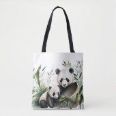 Panda Beer met welp Tote Bag (Voorkant)