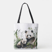 Panda Beer met welp Tote Bag (Achterkant)