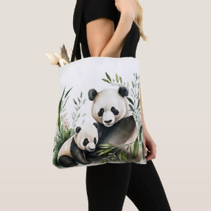 Panda Beer met welp Tote Bag