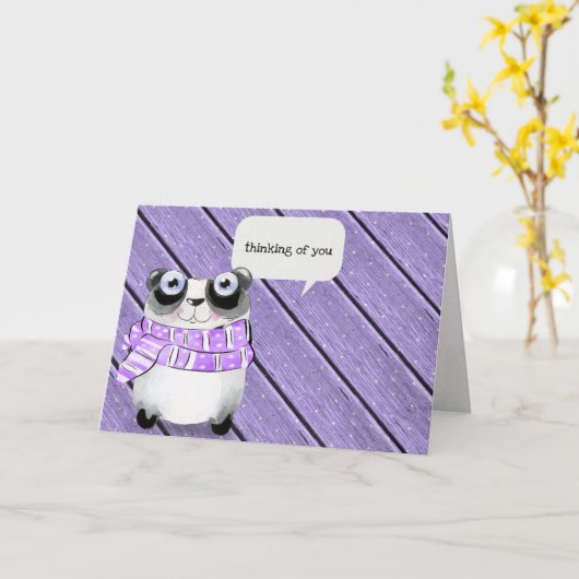 panda - beer met wintersjaal kaart (Gele Bloem)