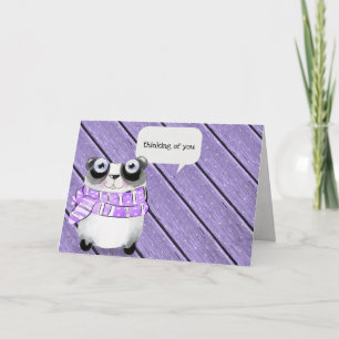 panda - beer met wintersjaal kaart