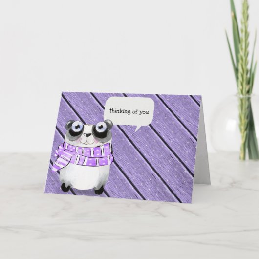 panda - beer met wintersjaal kaart (Voorkant)