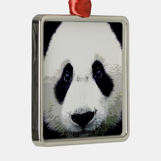 Panda Beer Metalen Ornament (Rechts)