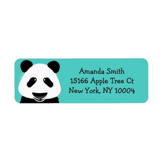 Panda Beer Modern Blauwgroen Etiket (Voorkant)