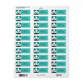 Panda Beer Modern Blauwgroen Etiket (Full Sheet)