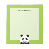 Panda Beer Modern Groen Gepersonaliseerd Notitieblok (Voorkant)