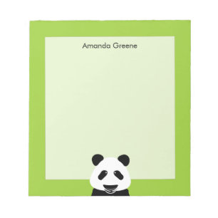 Panda Beer Modern Groen Gepersonaliseerd Notitieblok