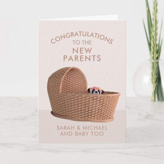 Panda Beer Nieuwe Ouders Baby feliciteert Kaart (Voorkant)