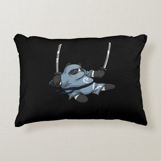 Panda Beer Ninja Karate Samurai Martial Arts Accent Kussen (Voorkant)