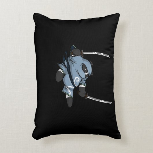 Panda Beer Ninja Karate Samurai Martial Arts Accent Kussen (Voorkant(Verticaal))