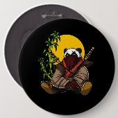 Panda Beer Ninja Samurai Warrior Animal Ronde Button 6,0 Cm (Voorkant /achterkant)