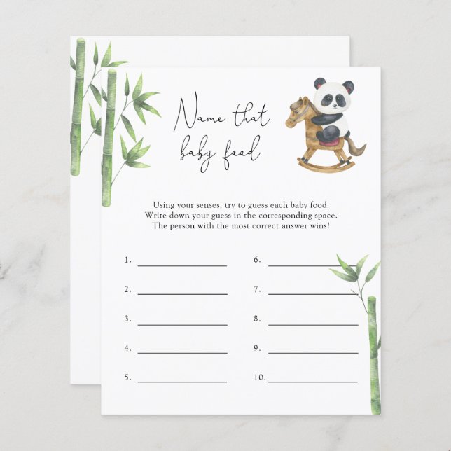 Panda beer - Noem dat baby Food douchespel (Voorkant / Achterkant)