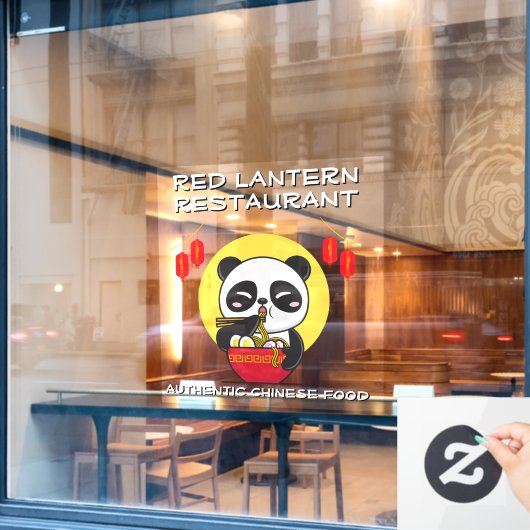 Panda Beer Noodles Chinese Restaurant aanpassen Raamsticker (Cafe Raam)