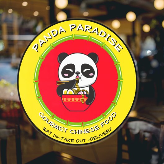 Panda Beer Noodles Chinese Restaurant aanpassen Raamsticker