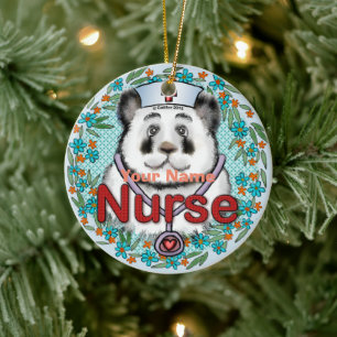 Panda Beer Nurse ornament