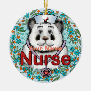 Panda Beer Nurse ornament
