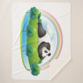 Panda-Beer onder regenboog Sherpa Deken (Voorkant)