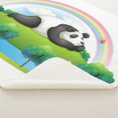 Panda-Beer onder regenboog Sherpa Deken (3/4)