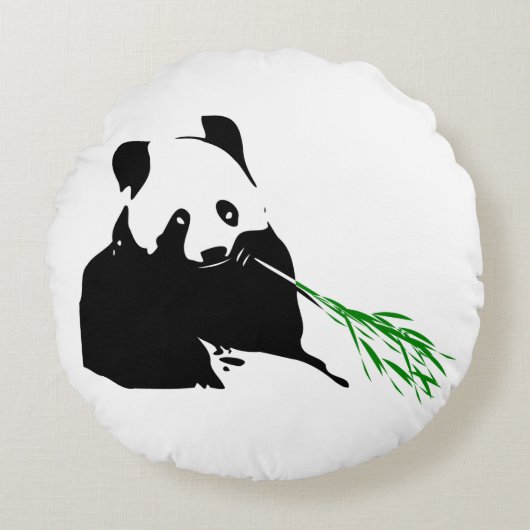 Panda Beer Ontwerp. Rond Kussen (Voorkant)