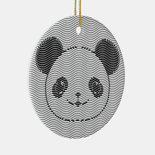 Panda-Beer op golflengte Keramisch Ornament (Rechts)