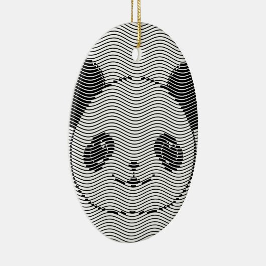 Panda-Beer op golflengte Keramisch Ornament (Rechts)