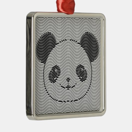 Panda-Beer op golflengte Metalen Ornament (Rechts)