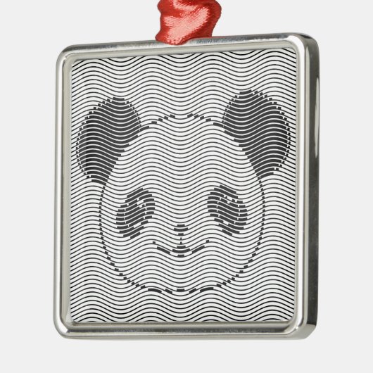 Panda-Beer op golflengte Metalen Ornament (Links)