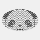 Panda-Beer op golflengte Ovale Sticker (Voorkant)
