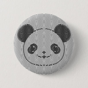 Panda-Beer op golflengte Ronde Button 5,7 Cm