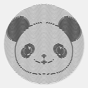 Panda-Beer op golflengte Ronde Sticker