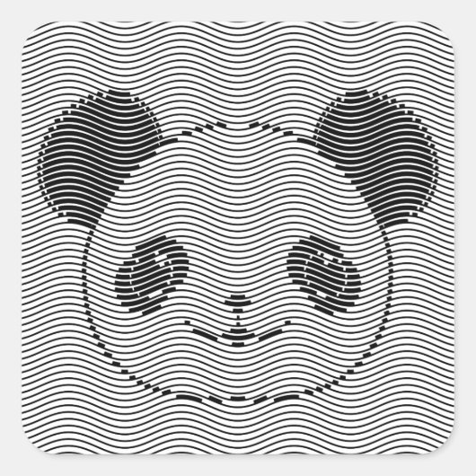 Panda-Beer op golflengte Vierkante Sticker (Voorkant)