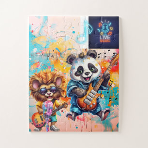 Panda Beer op Guitar Lion Music Singer Legpuzzel