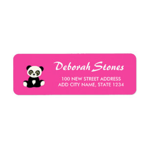 Panda beer op roze etiket