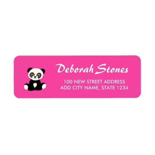 Panda beer op roze etiket (Voorkant)