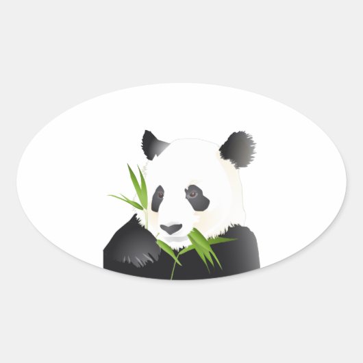 Panda Beer Ovale Sticker (Voorkant)