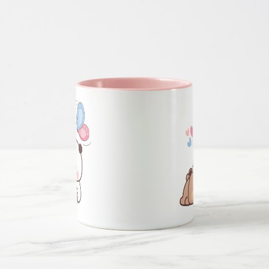 Panda beer paar, Schattigee bubu en dudu knuffels Mok (Midden)