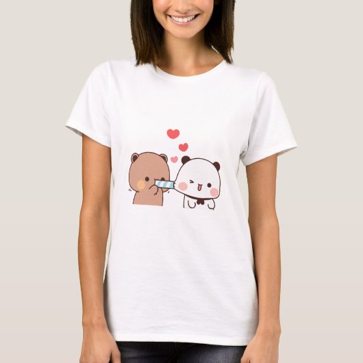 Panda beer paar, Schattigee bubu en dudu knuffels T-shirt (Voorkant)
