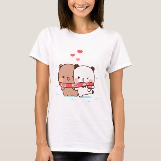 Panda beer paar, Schattigee bubu en dudu knuffels T-shirt (Voorkant)