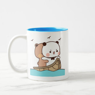 Panda beer paar, Schattigee bubu en dudu knuffels  Tweekleurige Koffiemok