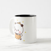 Panda beer paar, Schattigee bubu en dudu knuffels  Tweekleurige Koffiemok (Voorkant links)