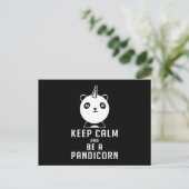 Panda Beer Pandicorn Keep Calm Funny Gift Idee Briefkaart (Staand voorkant)